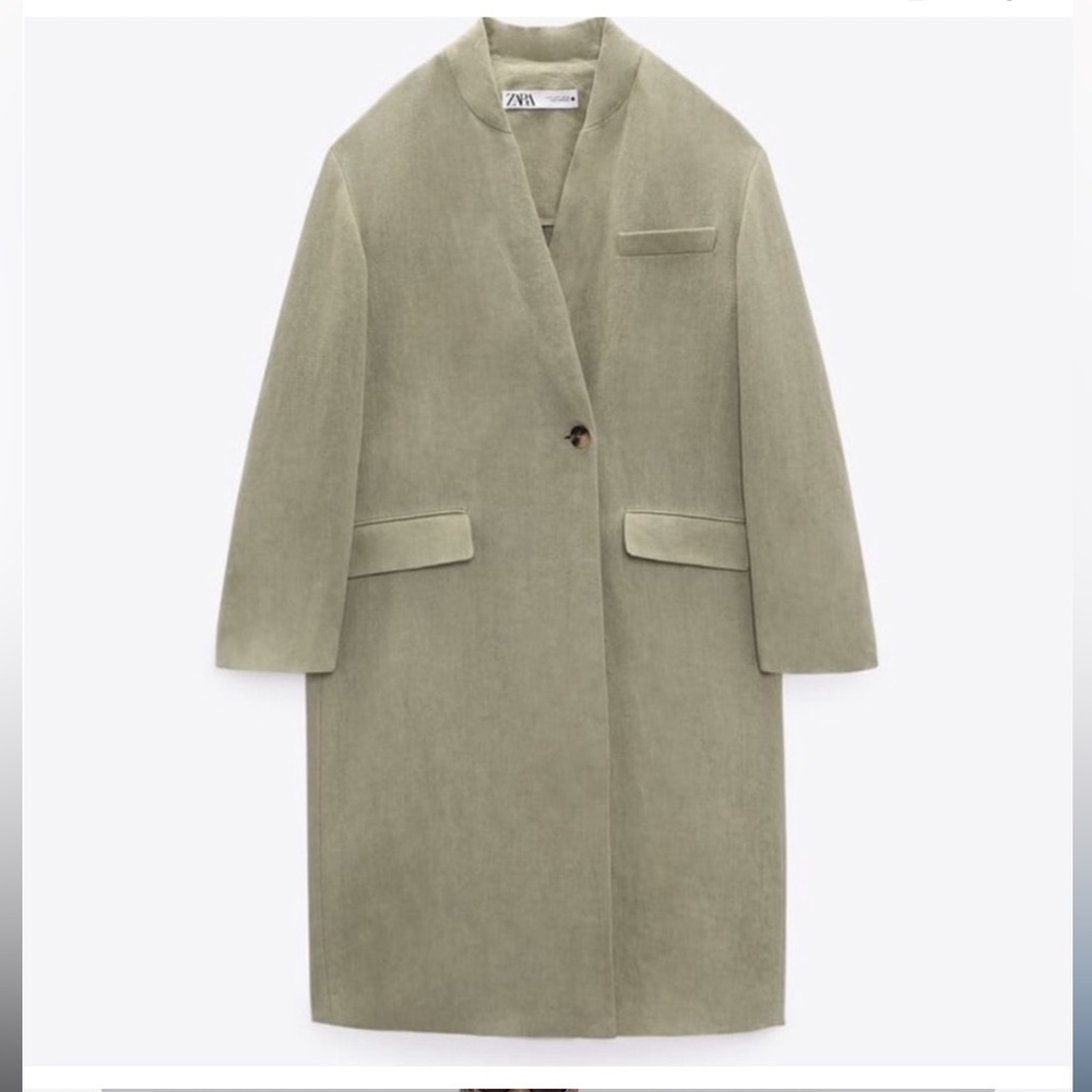 NEW Fall  🍁 ZARA  100%  LINEN LIGHT WEIGHT Coat size L 
🚨FINAL PRICE NO DISCOUNT - Picture 9 of 10